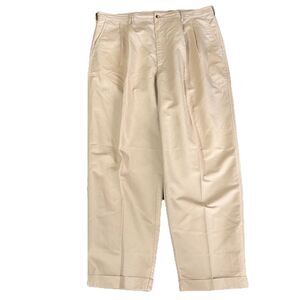 Haggar Pleated Linen Cotton Blend Beige Men’s Pants 36x28